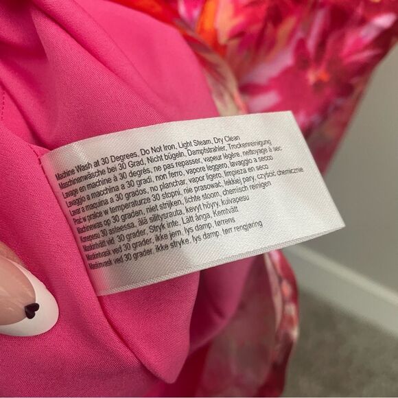 NWT ASOS HOPE & IVY Maternity Kerry Off-Shoulder Pink Floral Satin Midi Dress - Picture 9 of 14